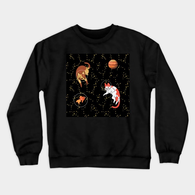 Cats in Space Crewneck Sweatshirt by LylaLace Studio